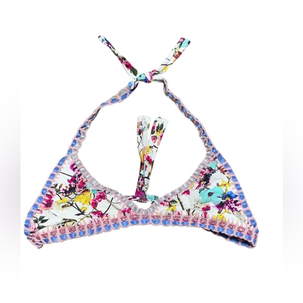 Toque D’Sol Floral Halter Bikini Top reversible